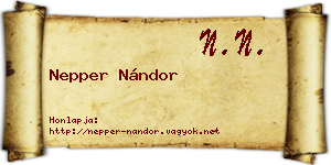 Nepper Nándor névjegykártya