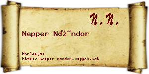 Nepper Nándor névjegykártya